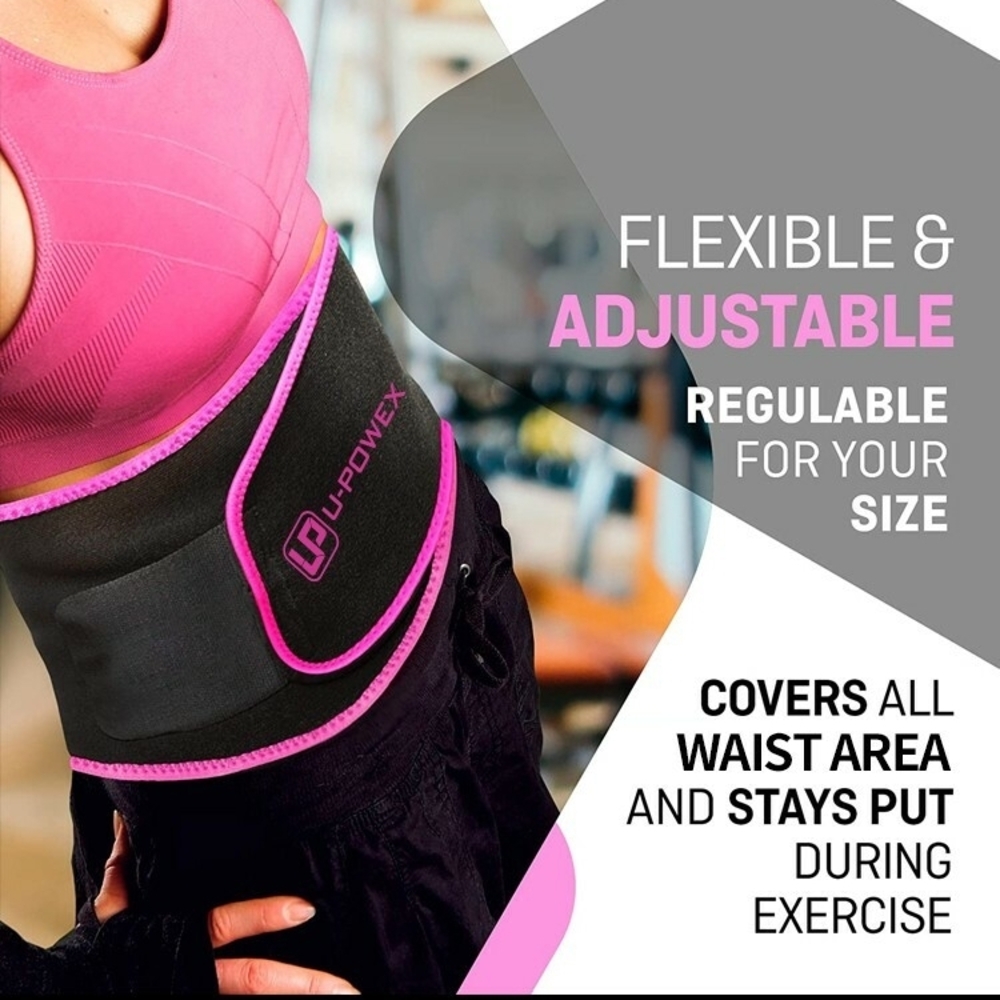 U-Powex Waist Trimmer Belt - Black and Pink - Picture 2 of 3